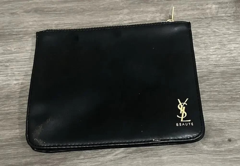 YSL Toiletry Bag — Black Leatherette — 7.5